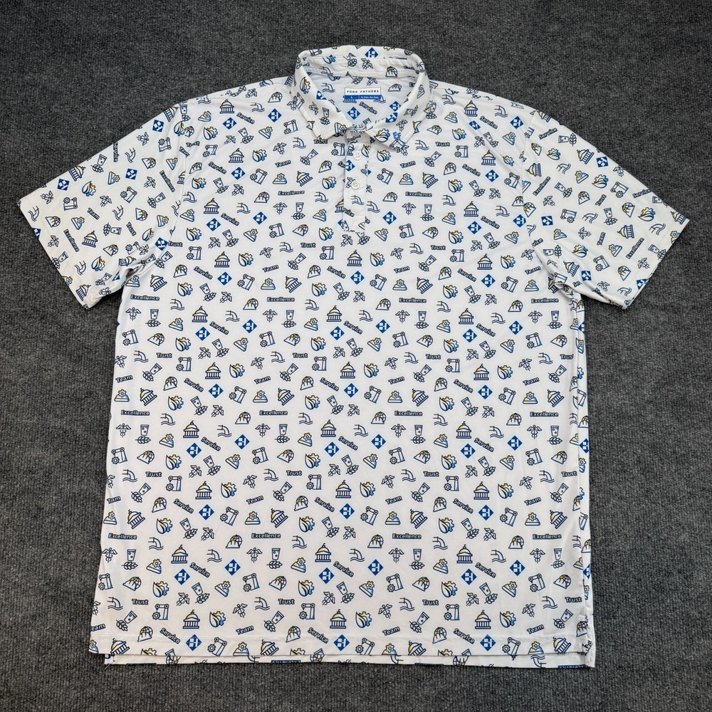 Fore Fathers Golf Polo Shirt Men's L Team Trust Excellence Preppy Lightweight